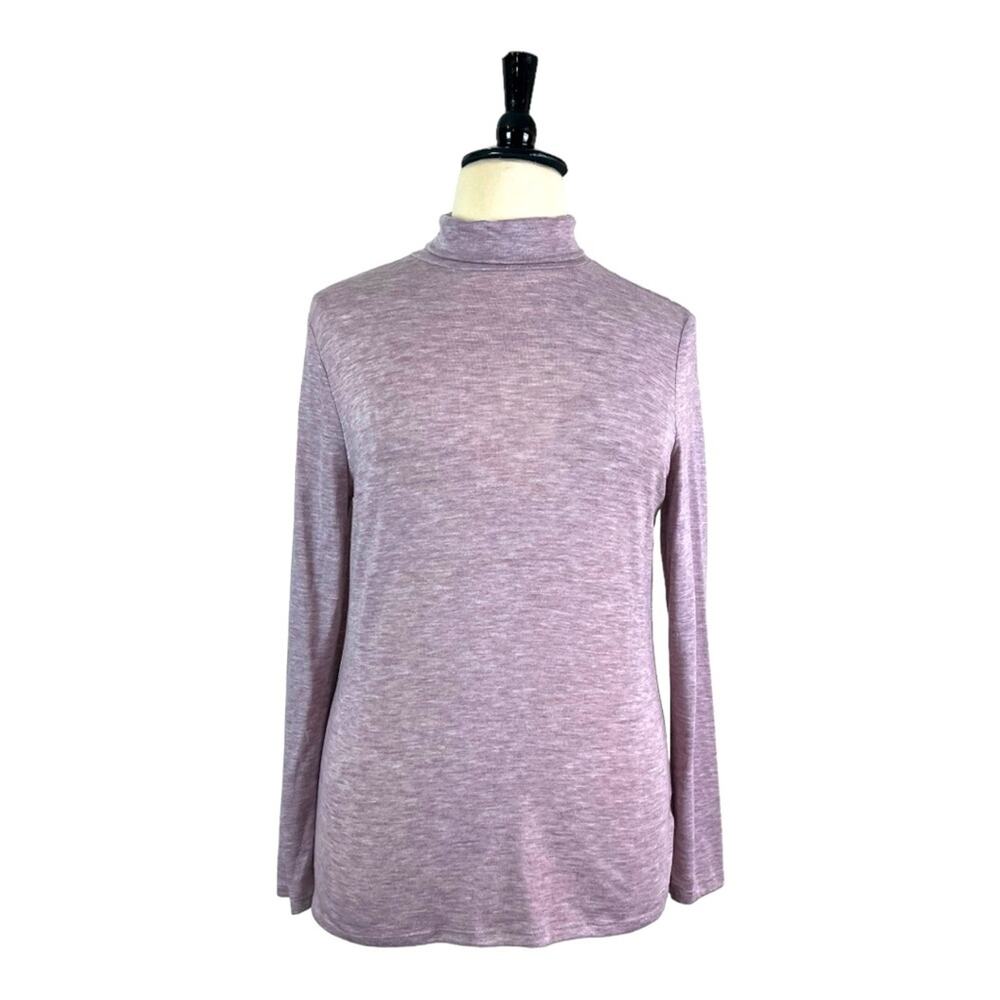 A New Day Target Women’s Top Mock Neck Tee Long Sleeve Purple Heather Size XXL